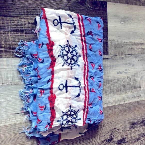 Unbranded nautical soft boat print scarf - Picture 2 of 4